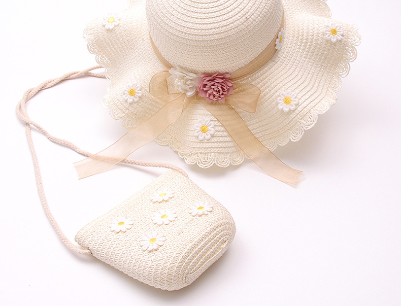 New Parent-child Straw Hat Shoulder Bag Children Adult Cute Hat Bag Summer Travel Collocation  Wholesale Nihaojewelry display picture 2