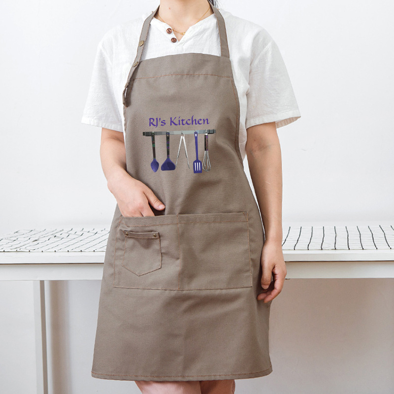Delantal imprimible impresión del logotipo de la cocina hogar ropa trabajo catering leche té fruta tienda moda femenina cintura hombres