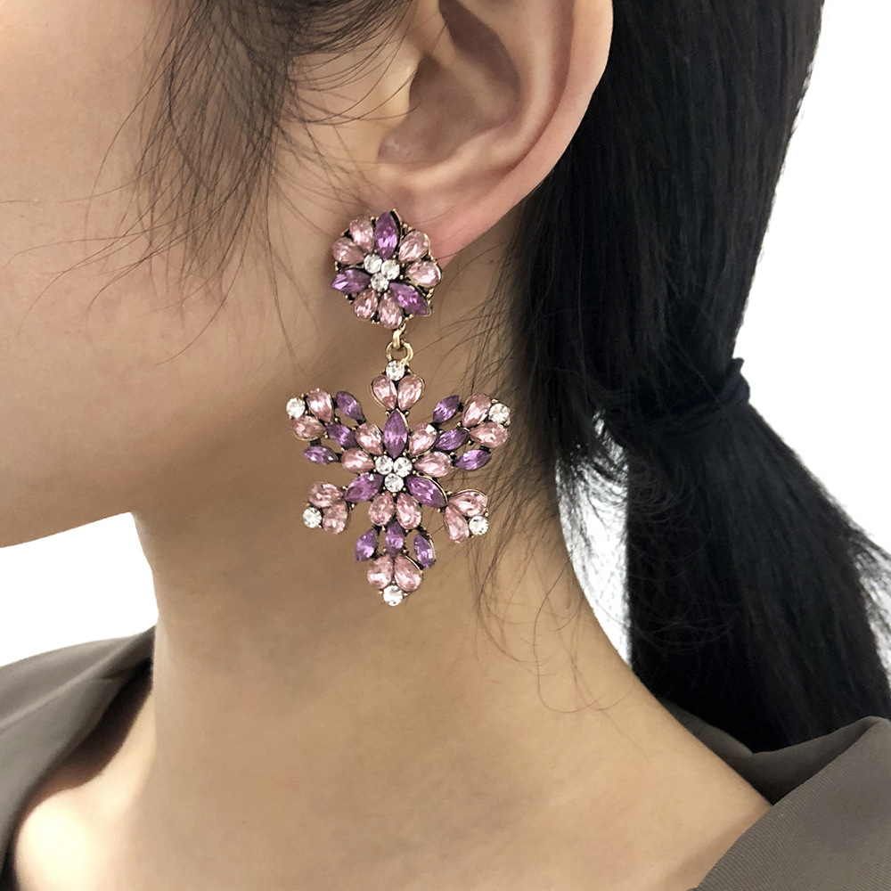 Colorful Flower Retro Earrings display picture 16