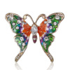 Fast Self -selling Creative Butterfly brooch series versatile hollow butterfly diamond painting Oil animal brooch female wholesale