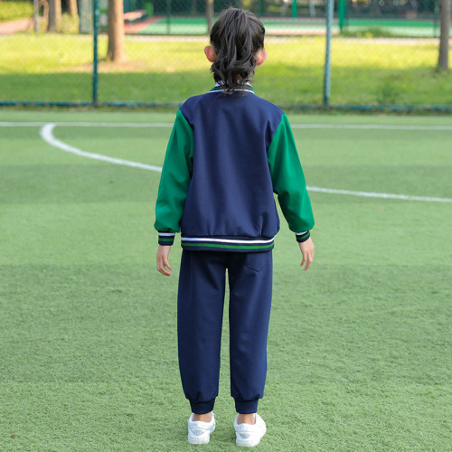 School uniform for primary school students, spring and autumn edition, college style, first grade class uniform, sporty baseball style, kindergarten autumn uniform, kindergarten logo
