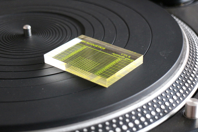 Reproductor de vinilo HD que mide la cabeza y el brazo VTA equilibrio y regla de ajuste de acimut