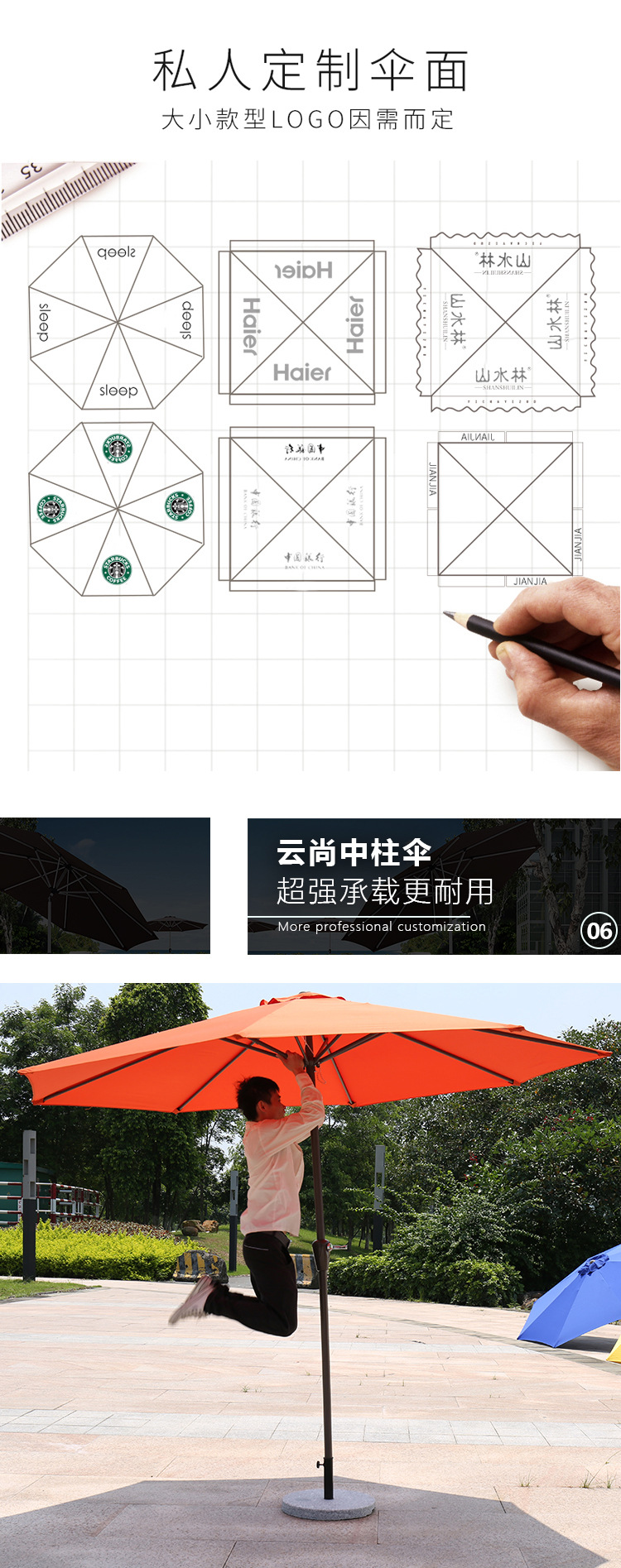 户外中柱铁伞组合庭院露天花园桌椅家用折叠桌室外休闲阳台中柱伞-阿里巴巴