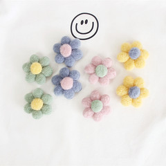 Macaron color plush small flower brooch material faux cashmere flower pin clothing accessories bag hair accessories decorative parts