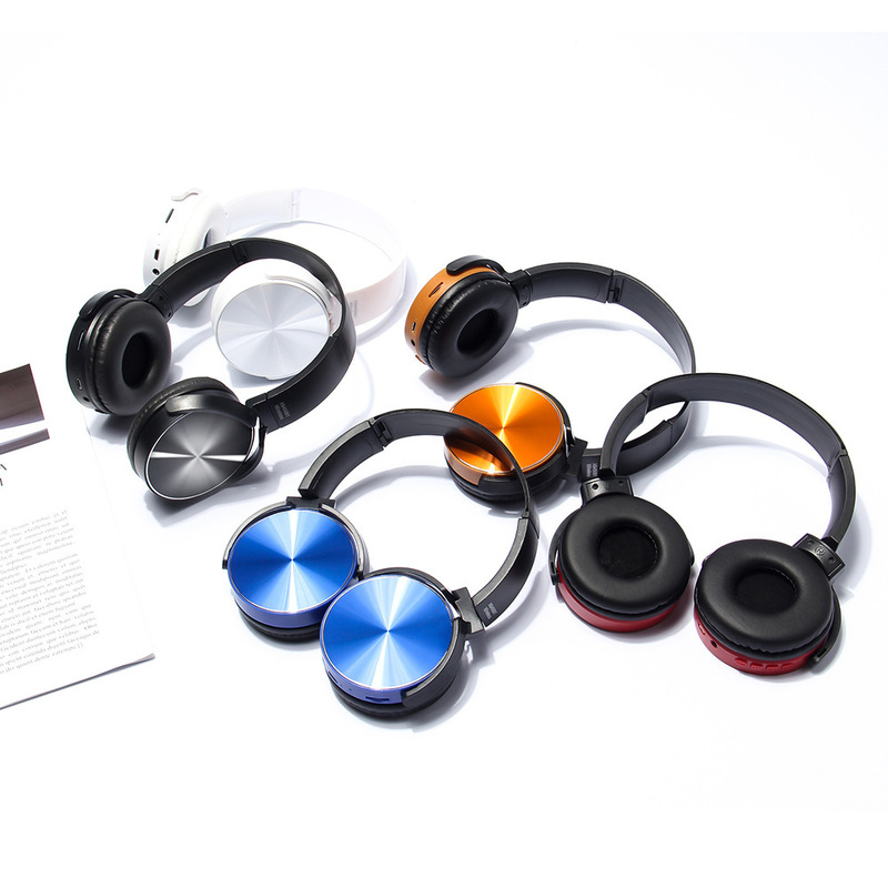 Hot Selling 450Bt Head-Mounted Wireless Bluetooth Headset 5.0 Mobile Phone and Computer Universal with Logo Long Battery Life Black Gold