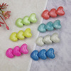 Children's hairgrip, rainbow resin, hair accessory heart shaped, new collection, suitable for import