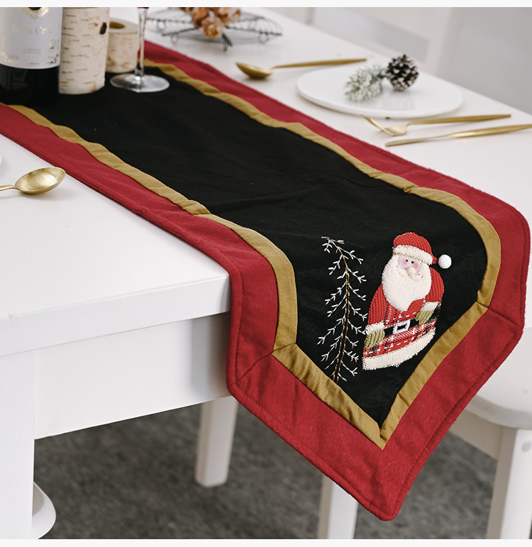 Christmas Decorations Red And Black Snowman Tablecloth display picture 6