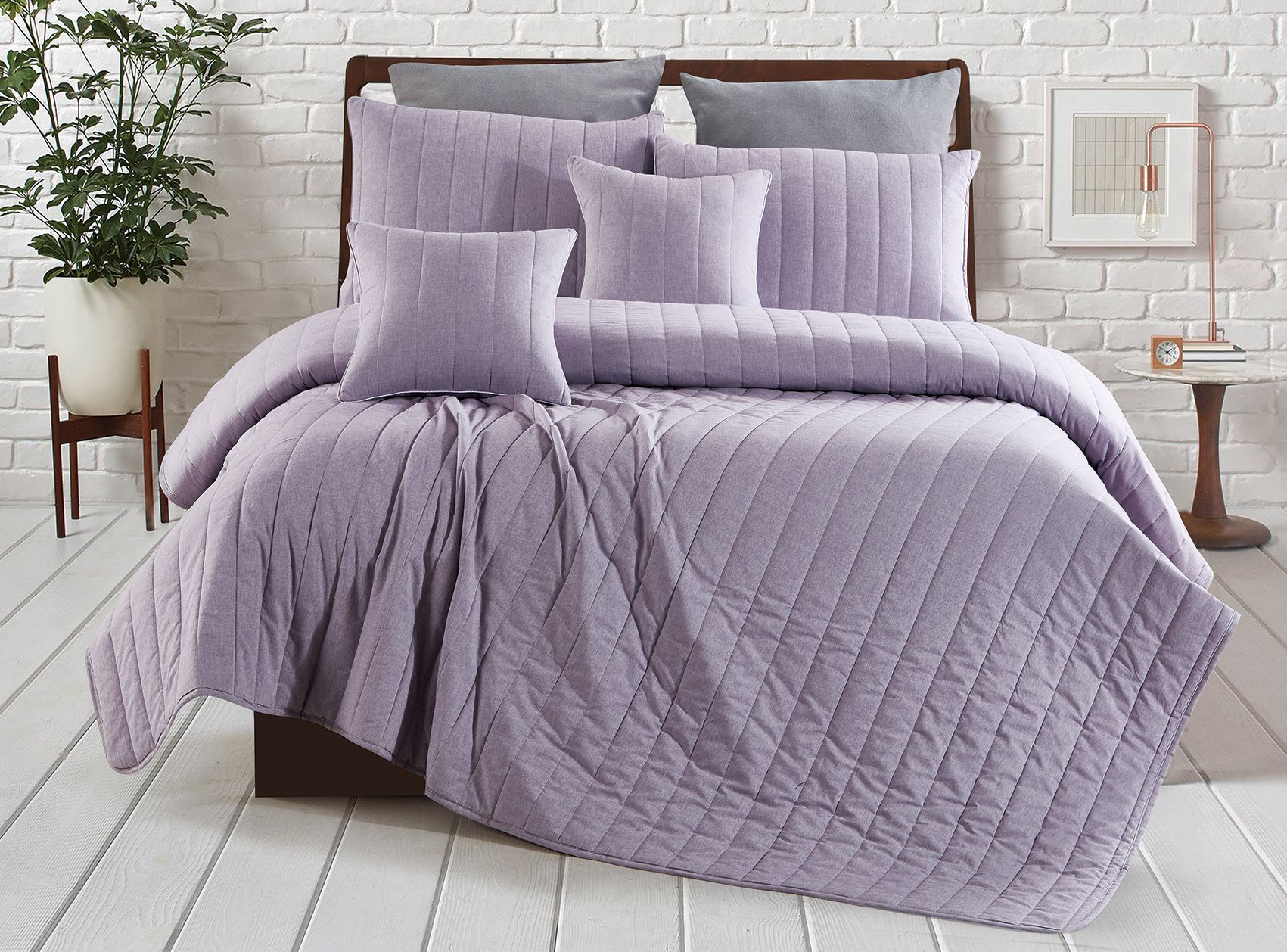 欧美纯色全棉水洗床盖简约风范系列