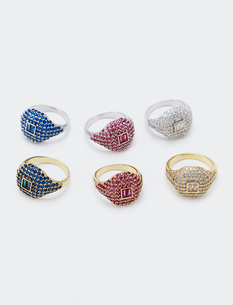 Fashion Geometric Gold-plated Diamond Ring display picture 9