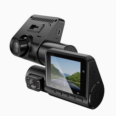 1080P车内车外双录行车记录仪跨境高清红外夜视  DMS疲劳驾驶预警