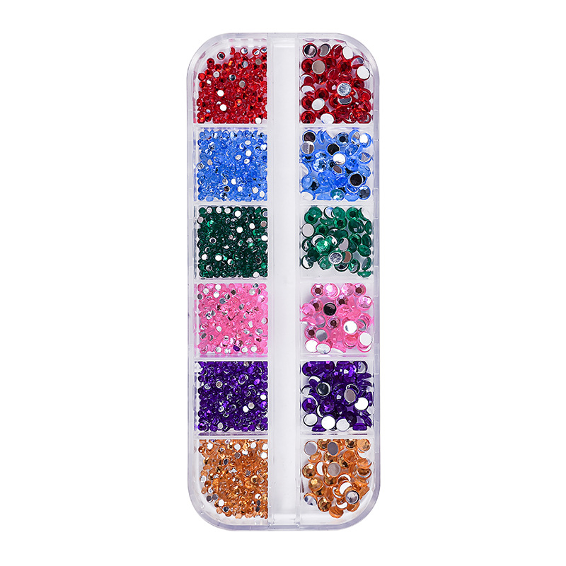 Nail Jewelry Nail Drill Crystal glass Nail enhancement Diamond Jewelry parts DIY Flat Drill Nail enhancement Rhinestone Color diamond