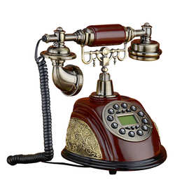 仿古电话机厂家批发复古老式家用座机 欧美式仿古仿实木电话机