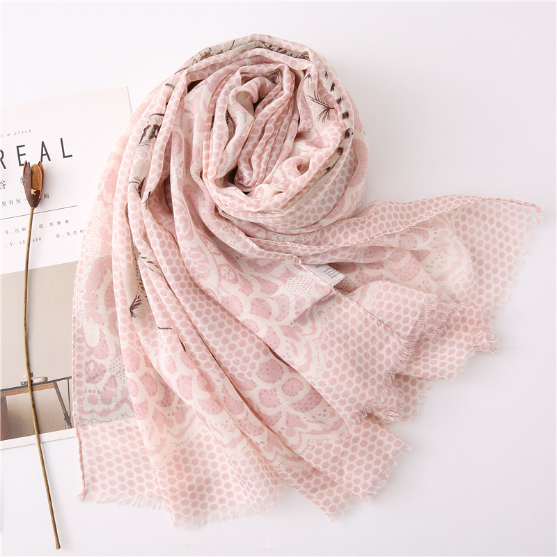 Cotton And Linen Scarf Women Spring And Autumn Wild Feather Plain Pattern Long Shawl Women Suppliers China display picture 6