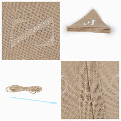 Amazon Cross-border bast fiber triangular flag for birthday party, banner fabric drop flag, decoration for scene setup