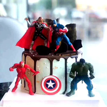 复仇英雄蛋糕摆件 6款英雄蜘蛛钢铁队长烘焙公仔手办模型