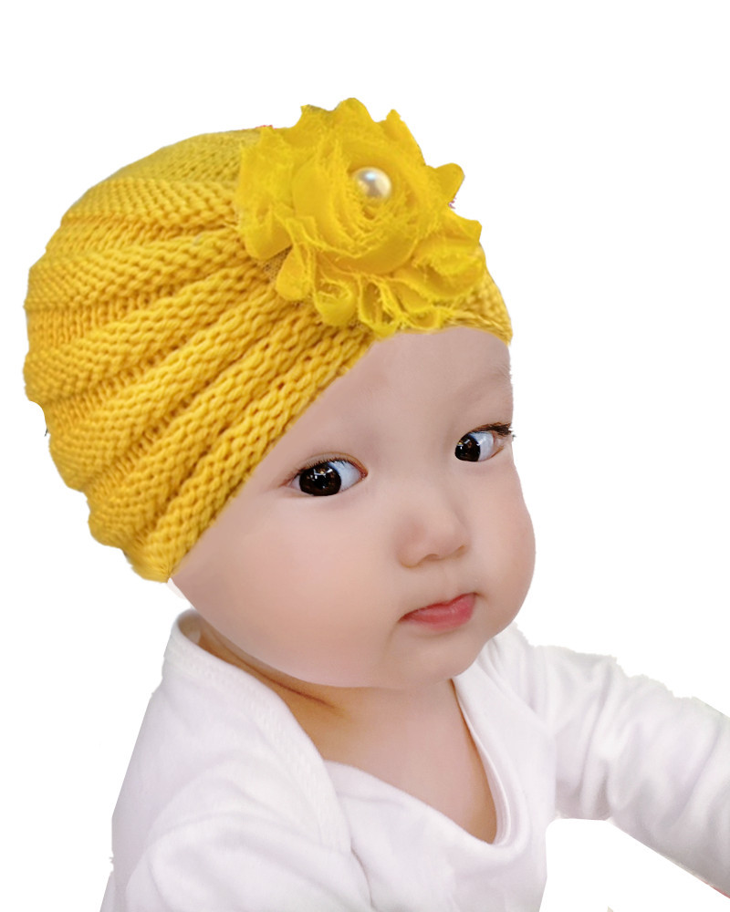 Children Unisex Fashion Flower Pearl Wool Cap display picture 6