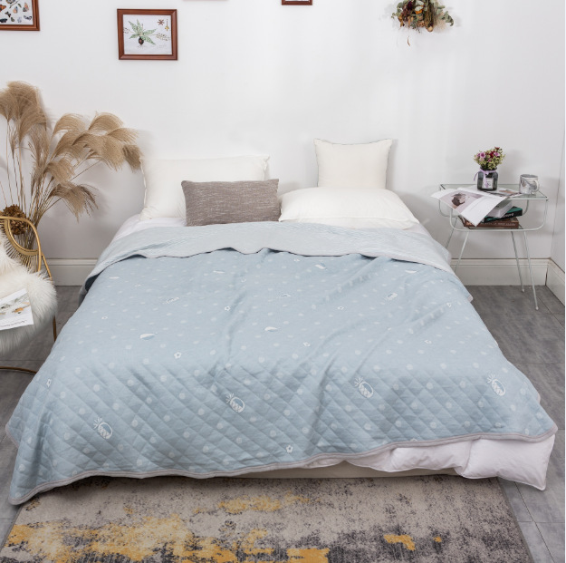 純棉針織提花夏被毯