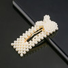 Hair accessory with bow, cute hairgrip from pearl, no hair damage, Korean style, simple and elegant design