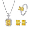 Jewelry, rectangular earrings, pendant, ring, set, European style