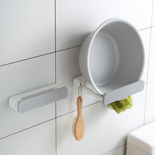 Bathroom retractable basin rack multi-functional kitchen pot lid rack wall-mounted punch-free storage rack hidden hook