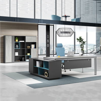 佛山定制板式办公桌现代简约老板桌单人经理总裁大小班台工厂直营