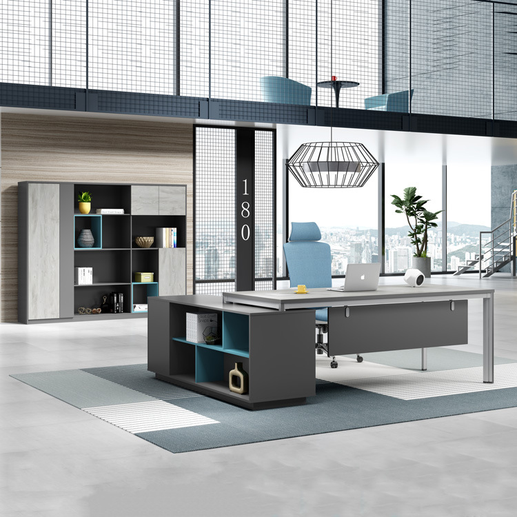 佛山定制板式办公桌现代简约老板桌单人经理总裁大小班台工厂直营