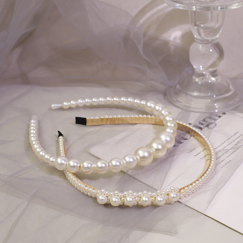 Fashion Solid Color Artificial Pearl Hair Band 1 Piece display picture 1