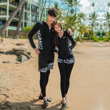 韩国情侣潜水服女士分体浮潜泳衣女保守显瘦长袖时尚冲浪服水母衣