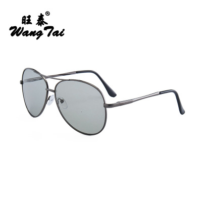 New double beam RB Discoloration Polarized Drive sunlight glasses men and women Go fishing drive a car Metal Sunglasses Driver