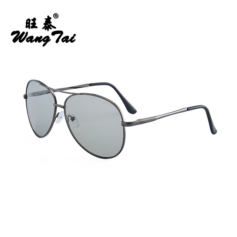 New double beam RB Discoloration Polarized Drive sunlight glasses men and women Go fishing drive a car Metal Sunglasses Driver