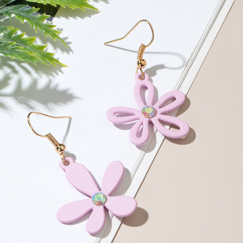 Peach Flower Small Daisy Lemon Earrings display picture 15