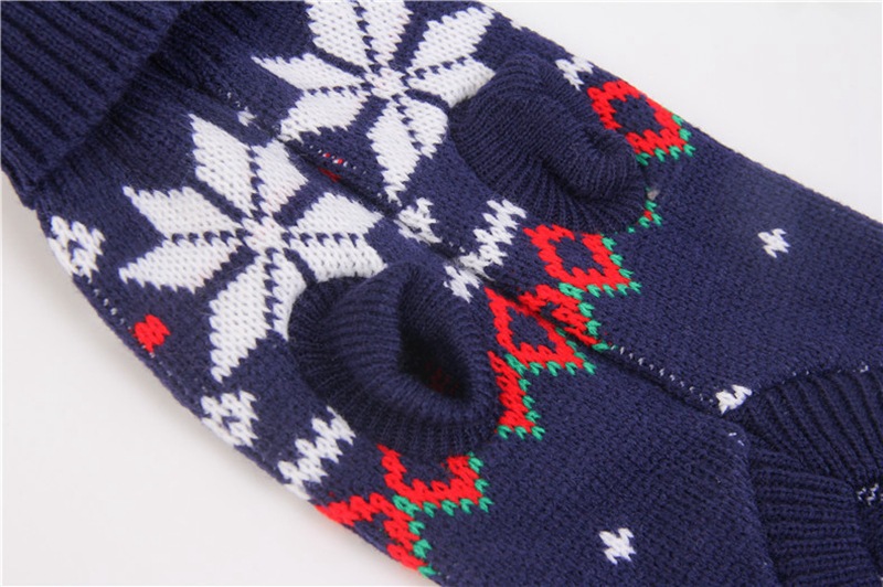 Christmas Reindeer Maple Leaf Snowflake Holiday Pet Clothes Turtleneck Knitted Sweater Dog Cat Clothing Winter Coat_voghion.com