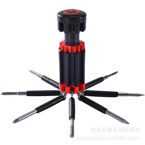 Car Gift Mini Screwdriver Tool Cross 8-in-1 Multifunctional Screwdriver with LED Light for Industrial Use