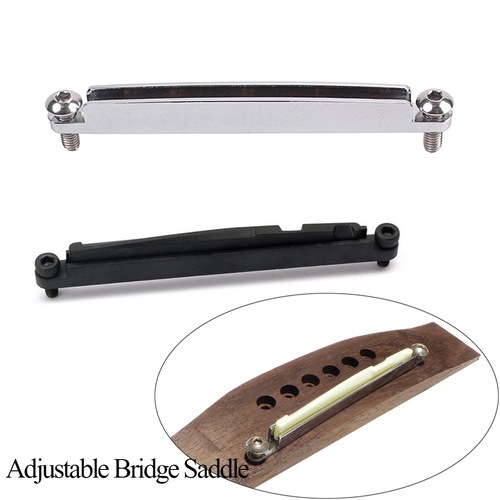 Folk guitar bridge adjustment and heightening tool (silver/black)