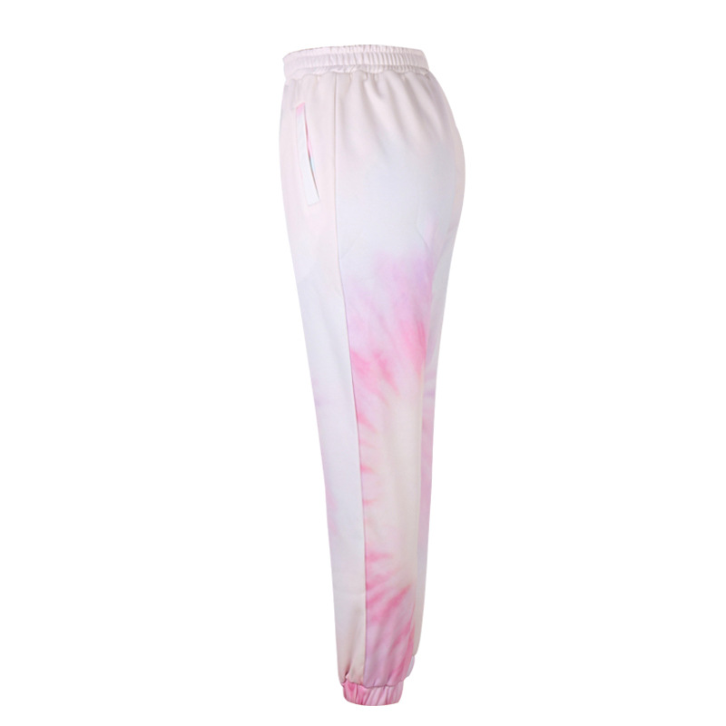 tie-dye printing high waist trousers NSZH18600