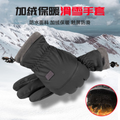 Touchscreen gloves for men and women, winter warm, thick, windproof, waterproof, cold-resistant cotton motorbike riding ski gloves