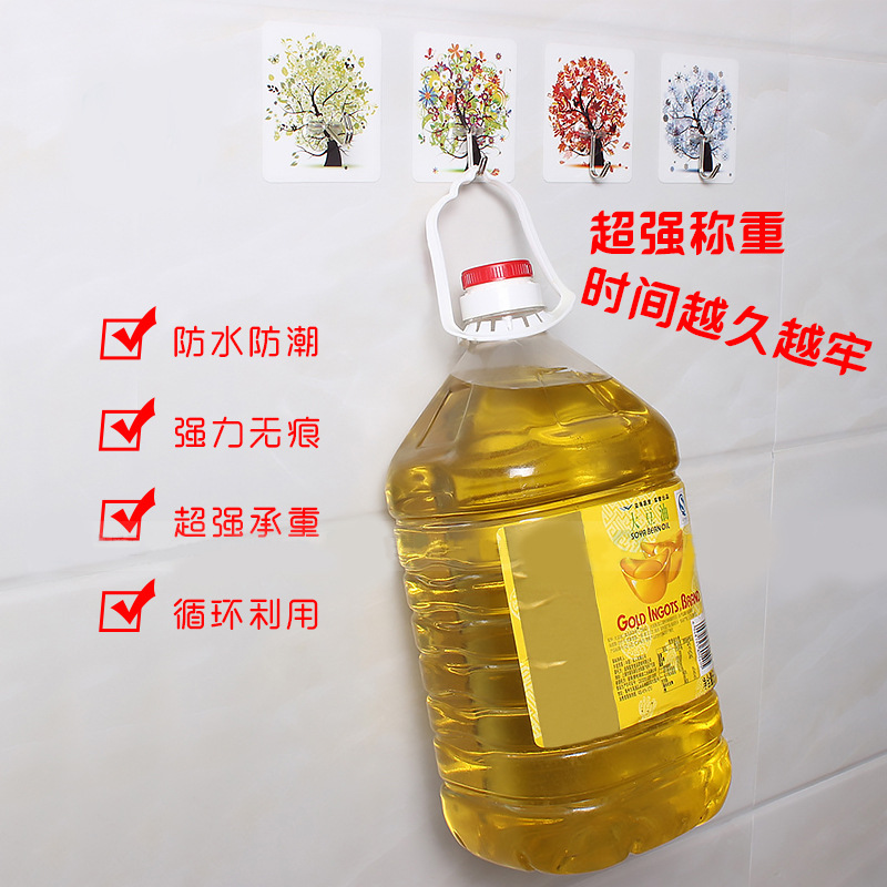 粘鈎強力無痕貼卡通挂鈎透明牆壁廚房創意浴室免釘粘鈎強力貼批發