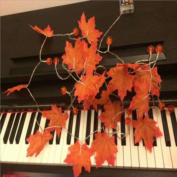 Realistic maple leaf, pendant, Christmas battery, halloween