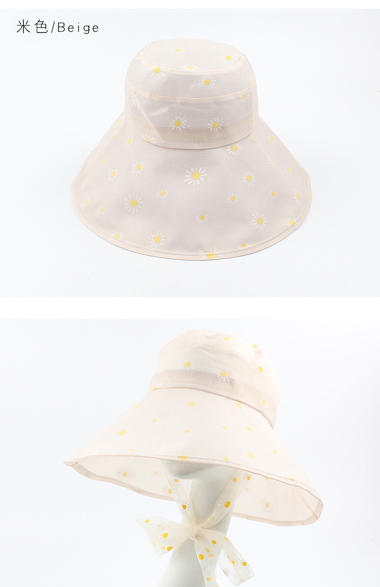 Fisherman Hat New Small Daisy Big Brim Hat Summer Thin Sunscreen Sun Hat Wholesale Nihaojewelry display picture 5