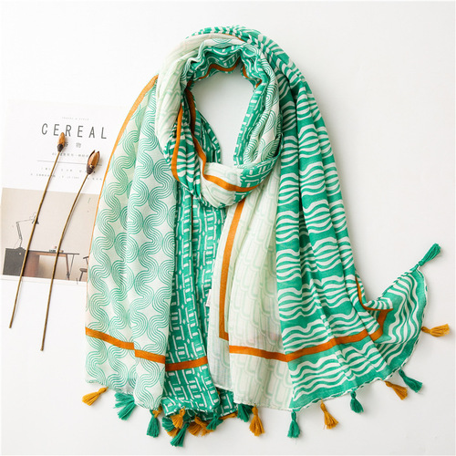 Yitao scarf new Japanese style small fresh color matching cotton and linen scarf literary forest women's travel sun protection shawl silk scarf