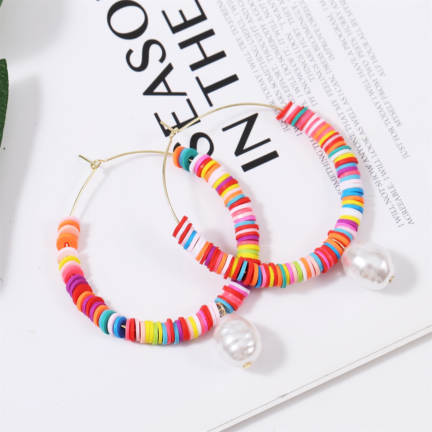 orecchini in argilla morbida colorata Bohemian ins in vendita calda orecchini in argilla morbida a forma di C orecchini da donna_voghion.com