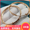 18K Gold earrings Winnings Rose Gold AU750 circular Hoop new pattern Simplicity European style Send his girlfriend