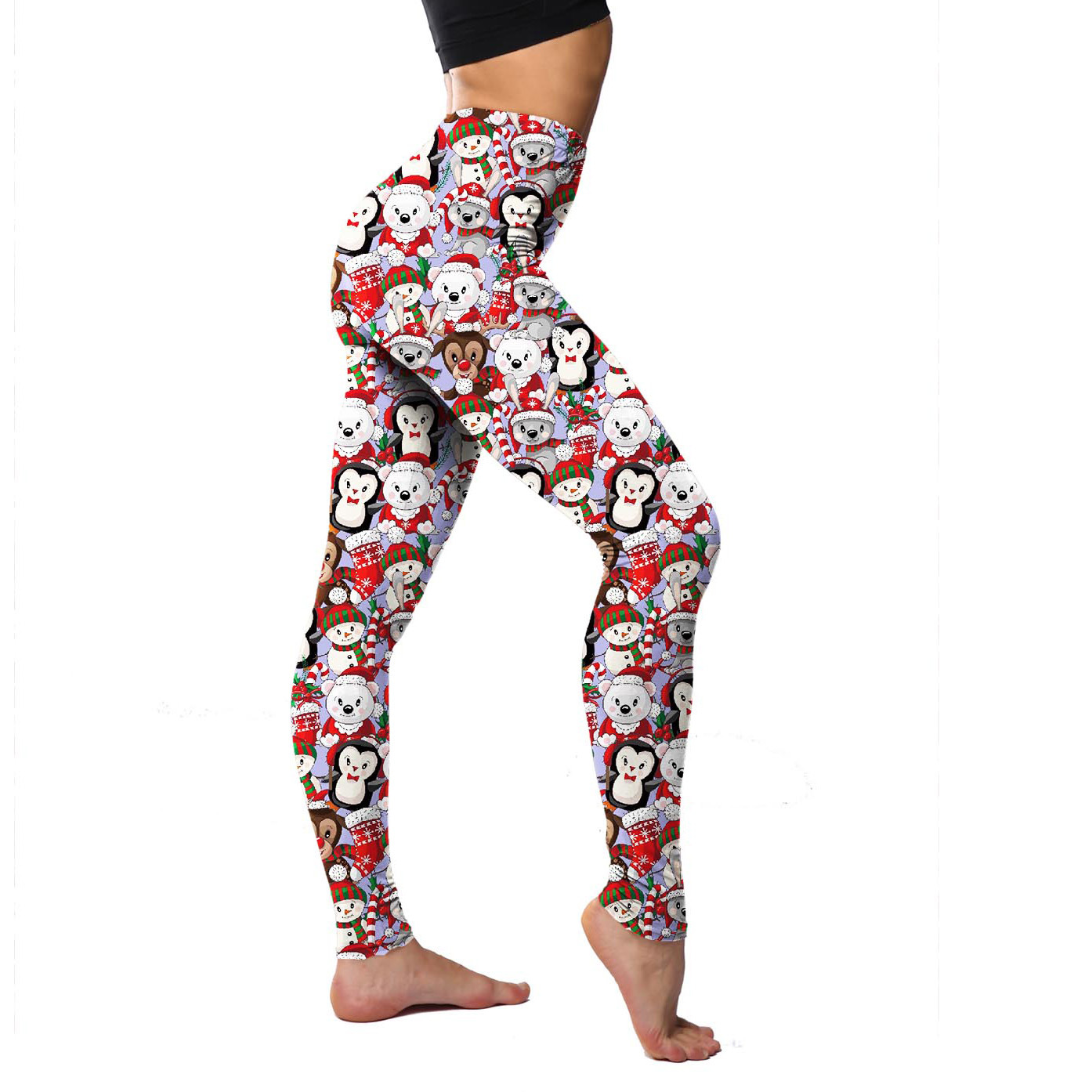 182g Weight Ankle-Length Pants Length Spandex, Polyester Fabric Type High Waist Waist Line Leggings Pants Type Stretchy Elasticity Daily Occasion Breathable Function Skinny Fit Type Christmas Festival Snowflake Pattern Winter, Autumn Season Women'S Gender Simple Style Style Women'S Daily Simple Style Snowflake Ankle-Length Leggings 13