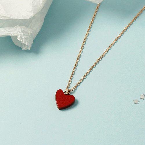 New Korean simple red heart collarbone chain agate stone love heart pendant handmade minimalist red stone cross chain necklace