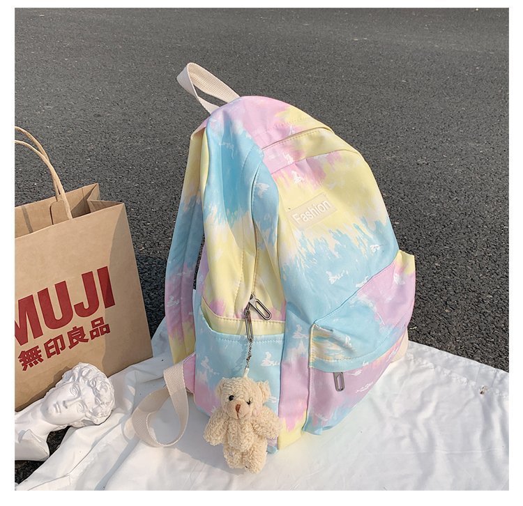 Schult Asche Für Frauen 2020 Neue Koreanische Version Des College-stils Persönlichkeit Farbverlauf Farbe Batik Mädchen Schüler Schult Asche Japanischer Rucksack display picture 19