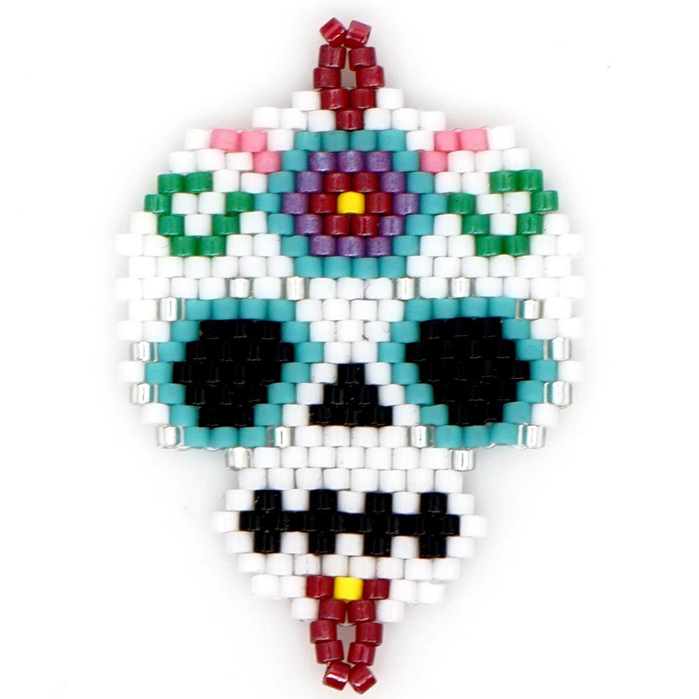 Nuevas Joyas Miyuki Mizhu Tejido Estilo Étnico Patrón De Calavera Totem Religioso Accesorios display picture 5