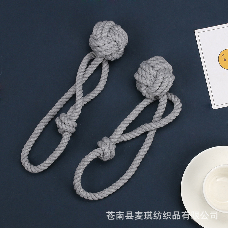 Simple Hand-woven Cotton String Ball Tie-up Curtain Decoration Wholesale display picture 20