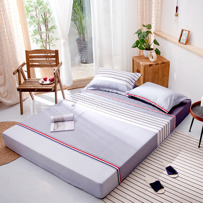 新款全棉床笠纯棉简约床包棉包边床罩1.2/1.5m1.8米厂家直销批发|ru