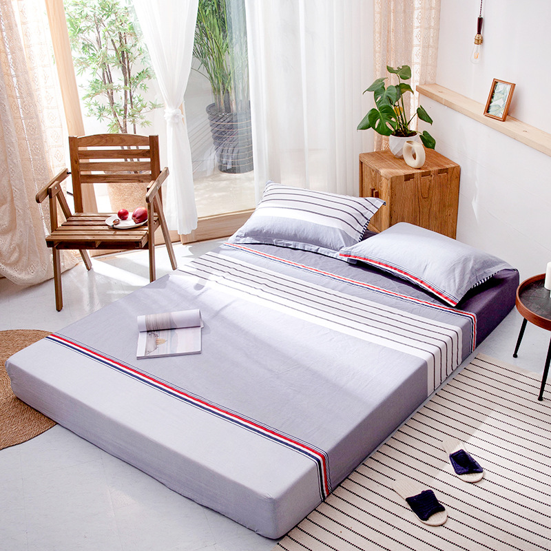 新款全棉床笠纯棉简约床包棉包边床罩1.2/1.5m1.8米厂家直销批发|ru