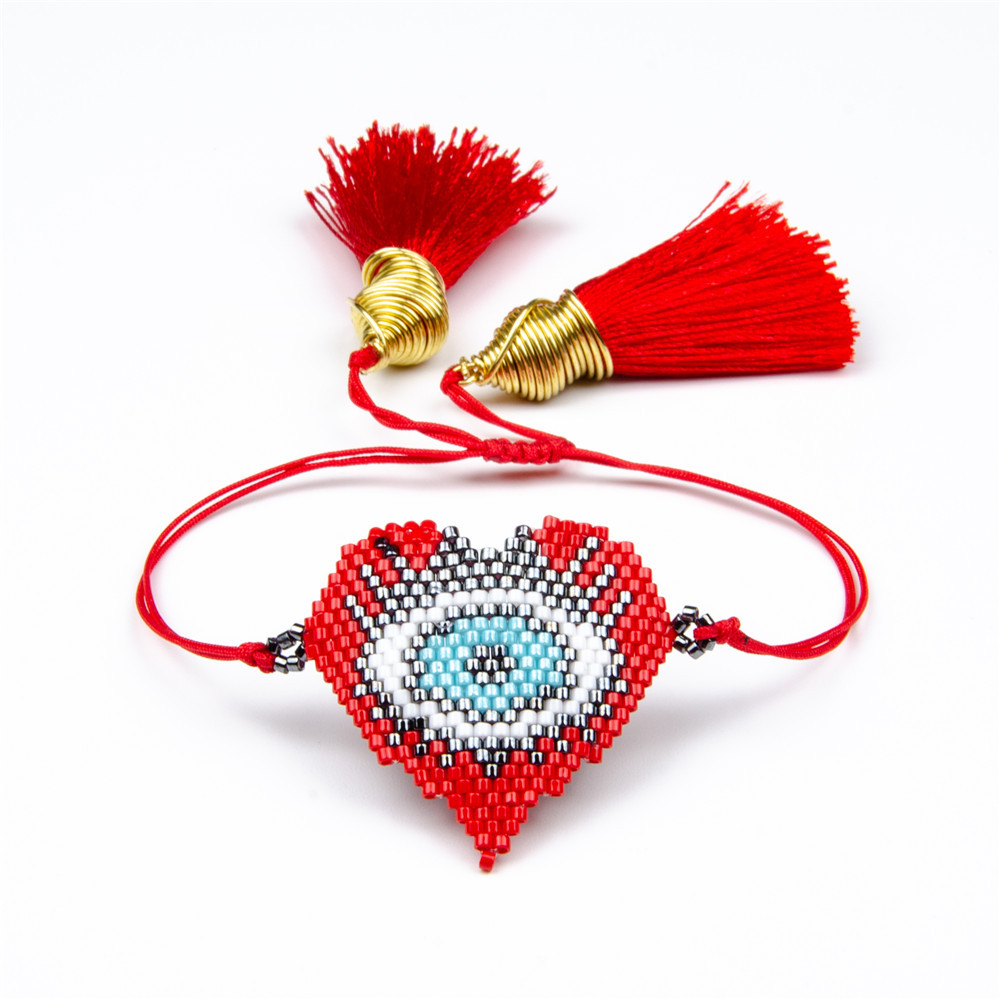 Miyuki rice bead woven jewelry hip hop style tide diamond skull braceletpicture4